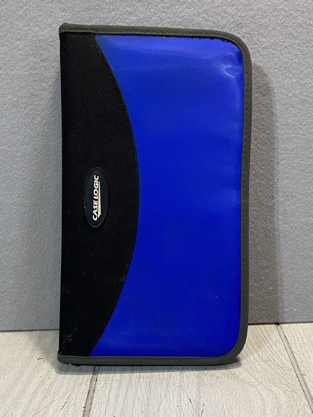 CD Projects Zippered 48-Disc CD Case Black & Blue Zipper Storage Case